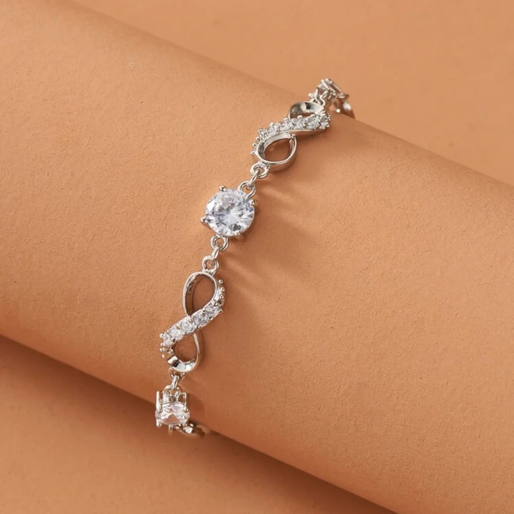 Eternal Brilliance Silver Infinity Bracelet - Picture 2 of 4